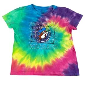 Kids Buc-ee's Colorado Rainbow Tie-Dye Shirt Size Youth Small